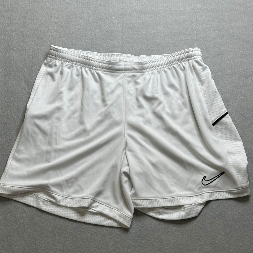Nike Womens Athletic Shorts M White Dri-Fit Breathable Running Gym Athleisure